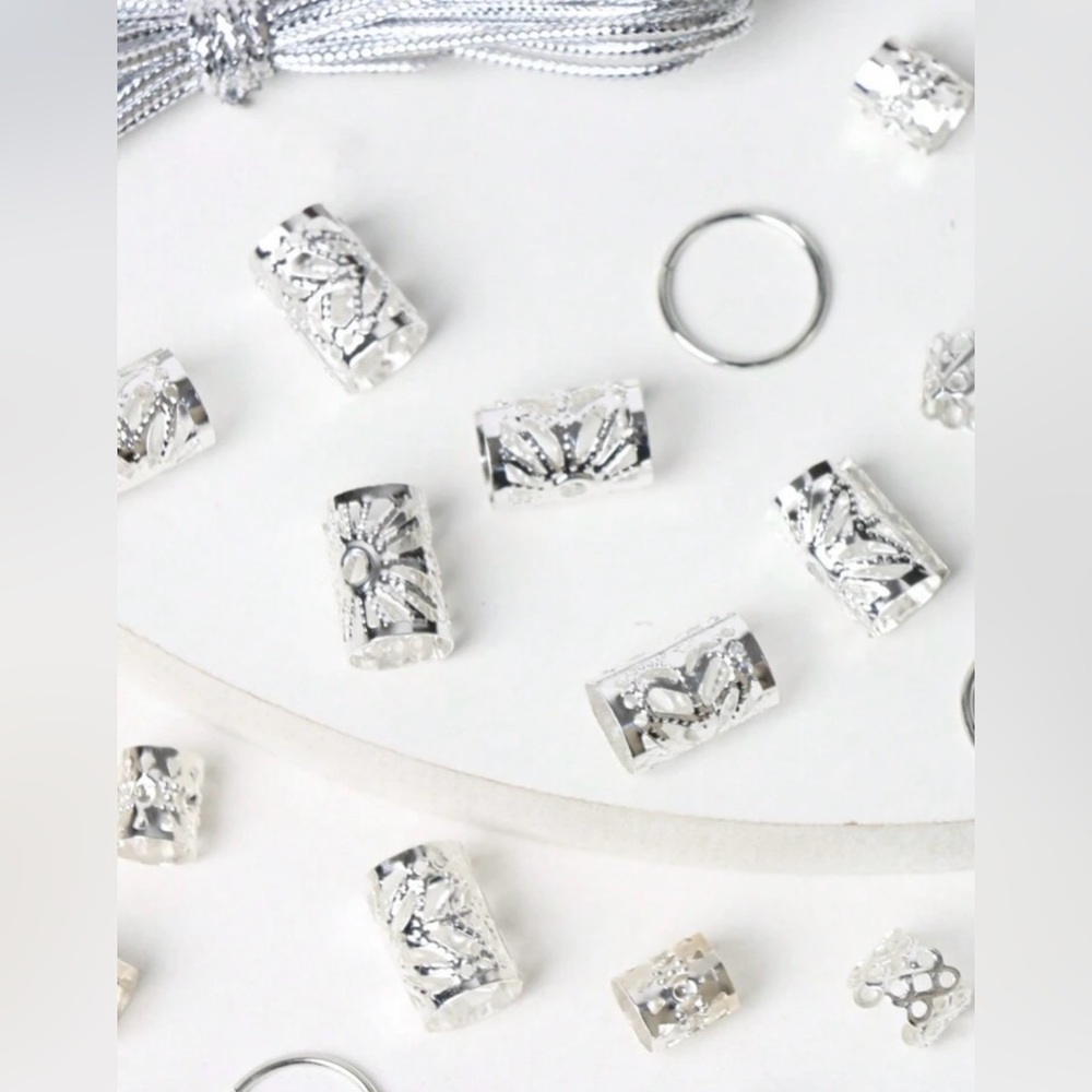 43pcs Silver Hair Rings Accessory Set - Picture 4 of 4